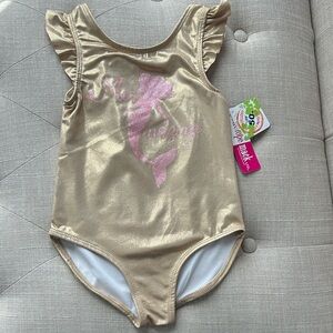 Penelope Mack Golden Mermaid Kids One Piece Swimsuit Sz 6